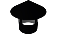 Дымник на трубу круглый d110 0,5 Satin с пленкой RAL 9005 черный