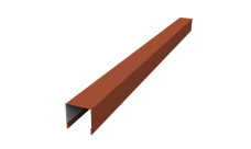 Планка вертикальная лицевая для забора жалюзи Palermo 0,5 PurLite Matt RAL 8004 терракота (2,5м)