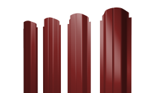 Штакетник П-образный A фигурный Grand Line 0,5 Satin RAL 3011 коричнево-красный