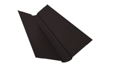 Планка ендовы верхней фигурной 150х150 Grand Line 0,5 PurLite Matt RAL 9005 черный темный (2м)