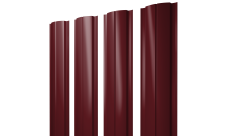 Штакетник Полукруглый Slim с прямым резом Grand Line 0,5 Satin RAL 3005 красное вино