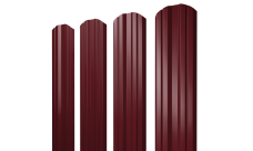 Штакетник Twin фигурный Grand Line 0,45 Drap TX RAL 3005 красное вино