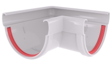 Угол желоба 90 град.Дизайн 135 ПВХ Grand Line белый (RAL 9003)