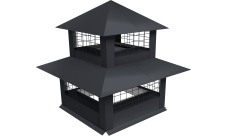 Дымник на трубу двойной с сеткой 710х415мм 0,5 Satin Matt TX с пленкой RAL 7024 мокрый асфальт