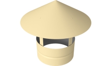 Дымник на трубу круглый d200 0,5 Satin с пленкой RAL 1015 светлая слоновая кость