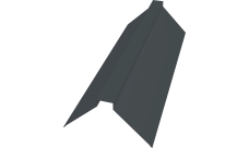 Планка конька плоского 115х30х115 Grand Line 0,45 PE-Double с пленкой RAL 7016 антрацитово-серый (2м)