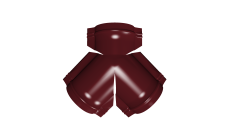 Тройник Y конька полукруглого 0,5 Satin с пленкой RAL 3005 красное вино