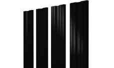 Штакетник Твин с прямым резом Grand Line 0,45 PE двухсторонний RAL 9005 черный